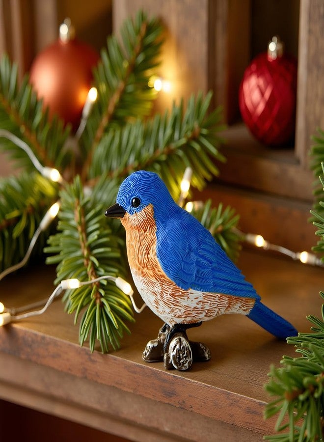 JFSM INC. 3" Bluebird Perched on Branch Figurine - Holiday Stocking Stuffer, Bird Watcher Gifts, Wildlife Decor, Home Office Shelf Decor - Image 5